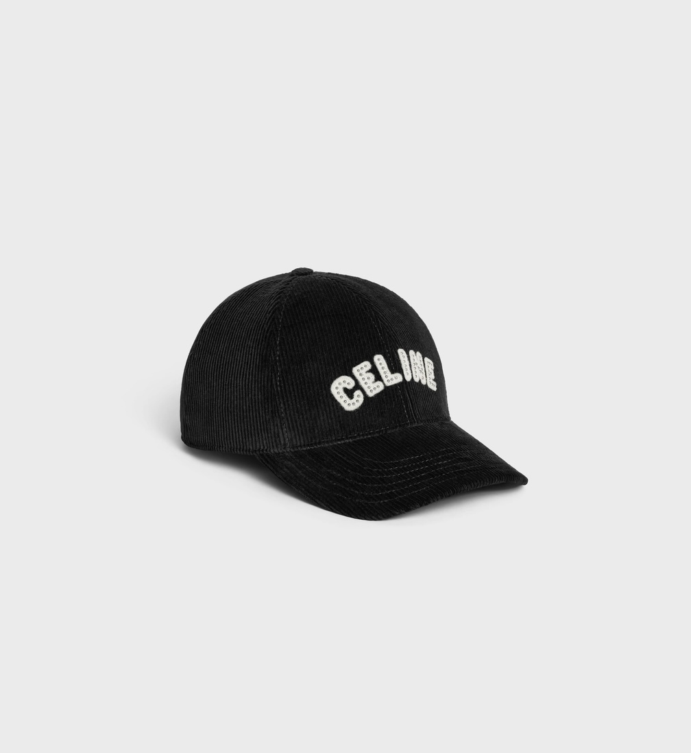 新品未使用 セリーヌ CELINE コーデュロイ キャップ ロゴ ブラック サイズS 帽子 ハット 正規品 メンズ ブランド_画像2