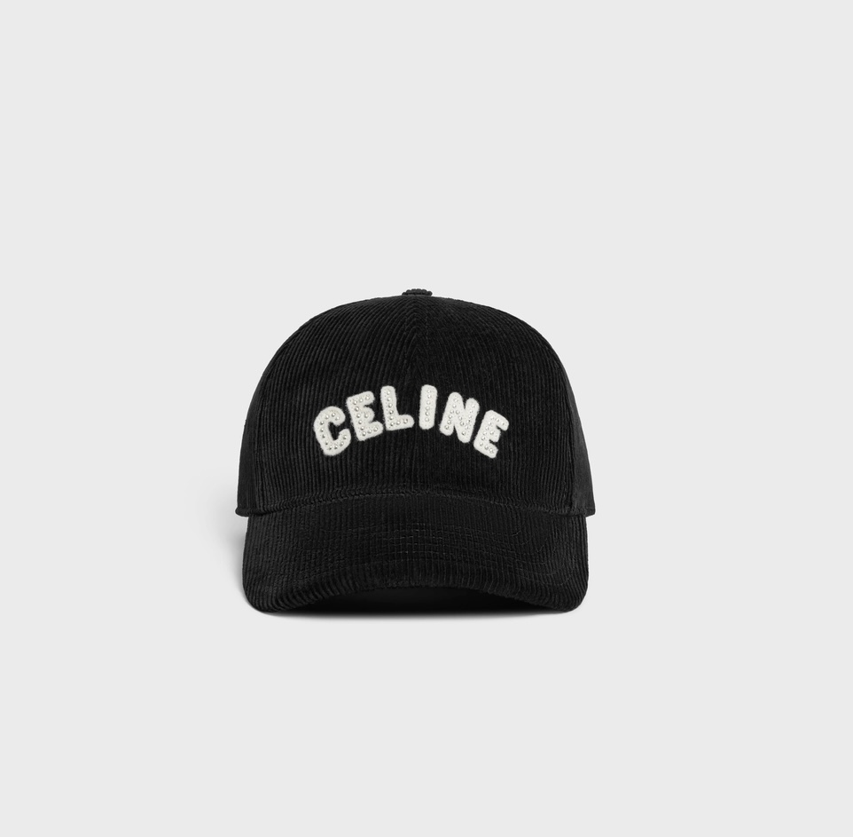 新品未使用 セリーヌ CELINE コーデュロイ キャップ ロゴ ブラック サイズS 帽子 ハット 正規品 メンズ ブランド_画像5