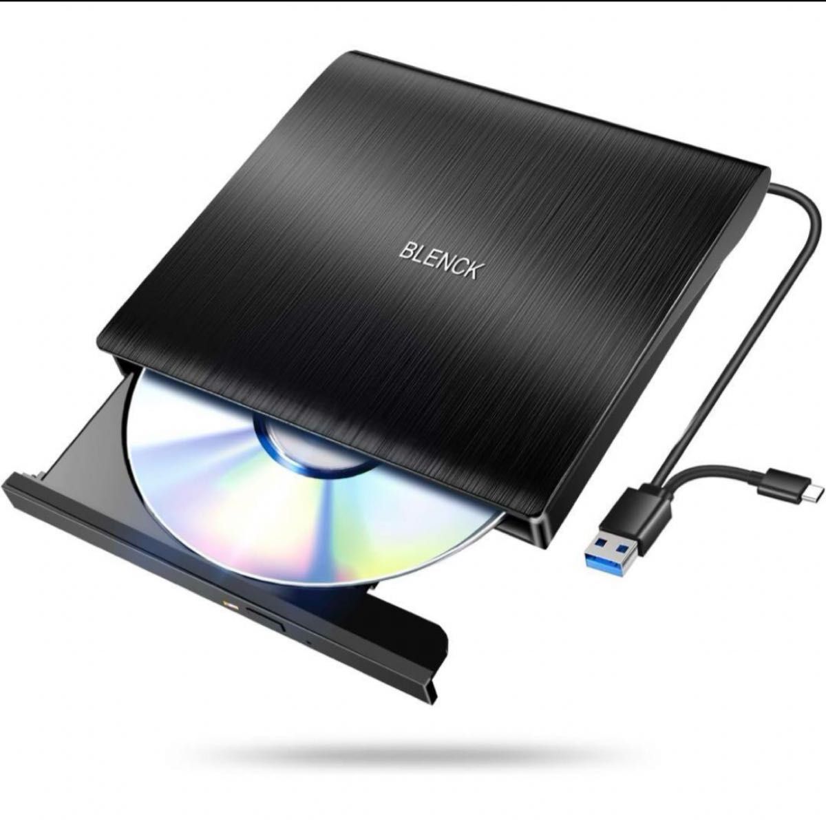 外付けDVDドライブ 極静音 CD DVDドライブ 外付け 高速 USB 3.0&Type-Cデュアルポート 外付けCDドライブ 