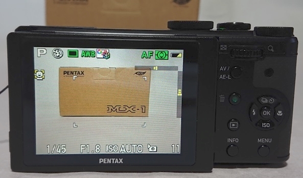 PENTAX MX-1 (クラシックブラック) 6.0-24mm 1:1.8-2.5 コンパクトデジタルカメラ 元箱付の画像4