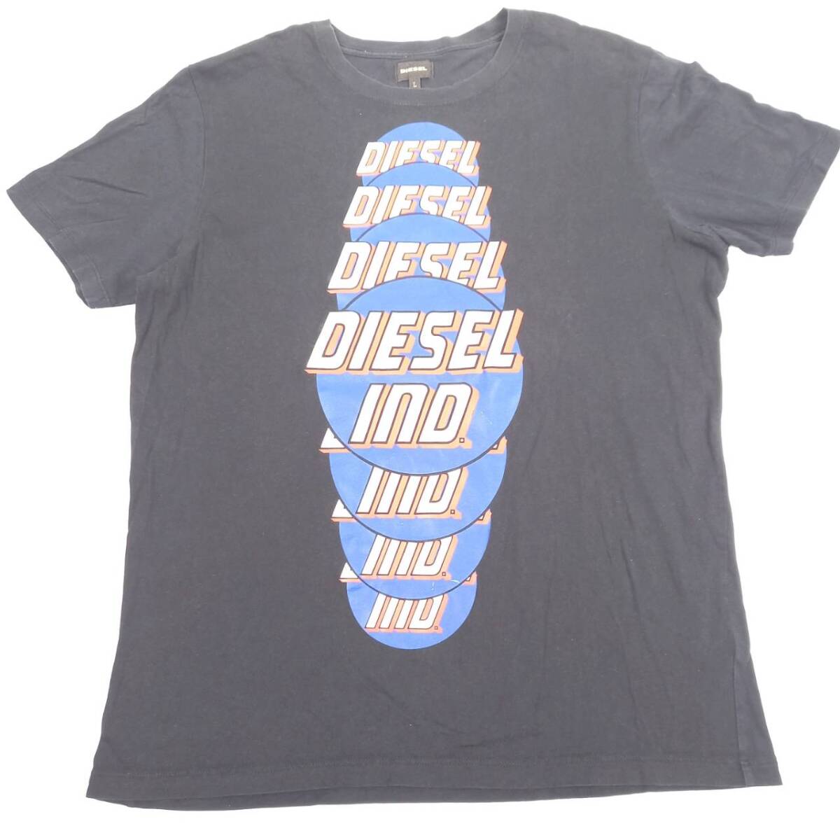 L DIESEL ディーゼル 半袖 Tシャツ ロゴ プリント ブラック リユース ultramto ts2095_画像1