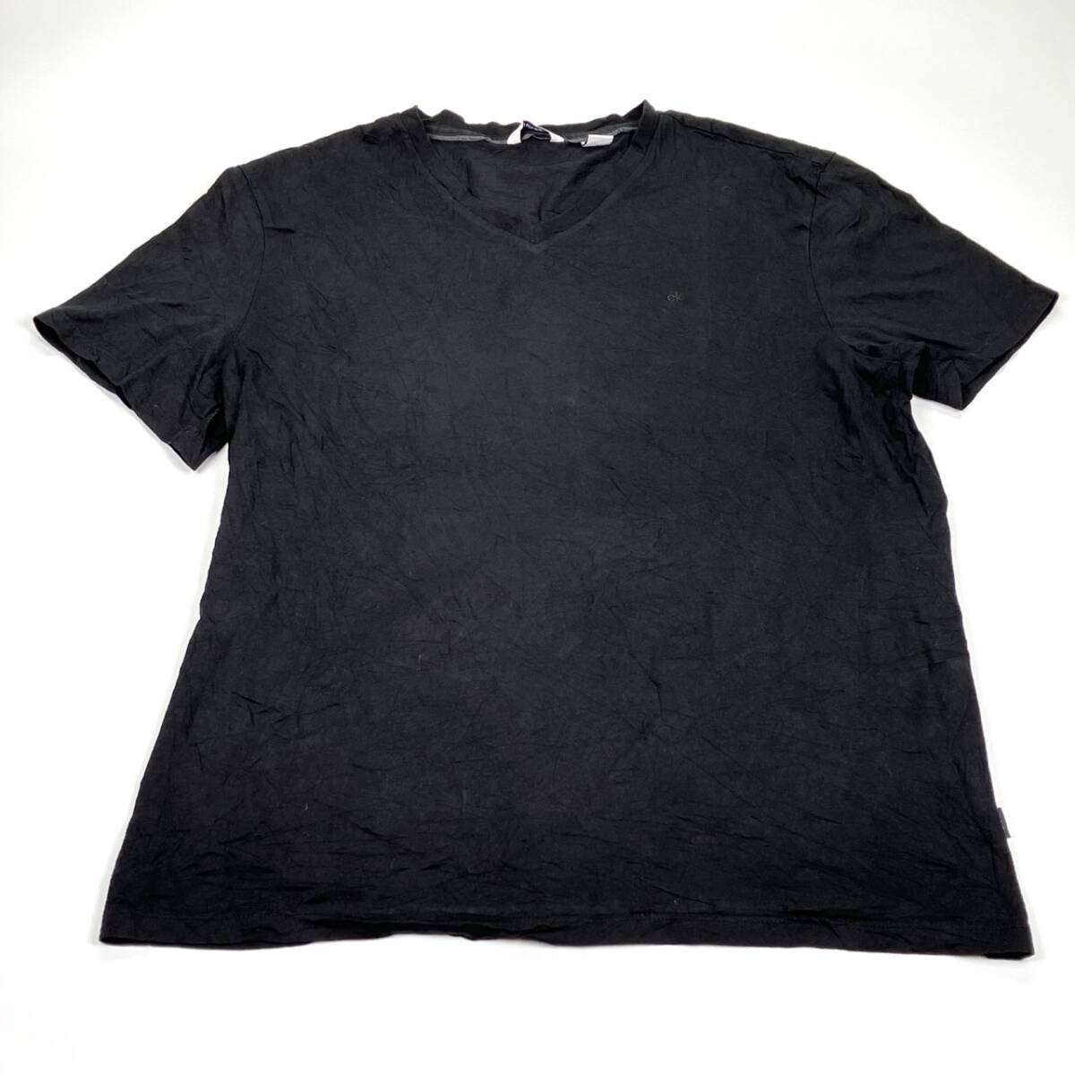 XL Calvin Klein カルバンクライン Tシャツ ブラック Vネック 半袖 リユース ultramto ts3050_画像1