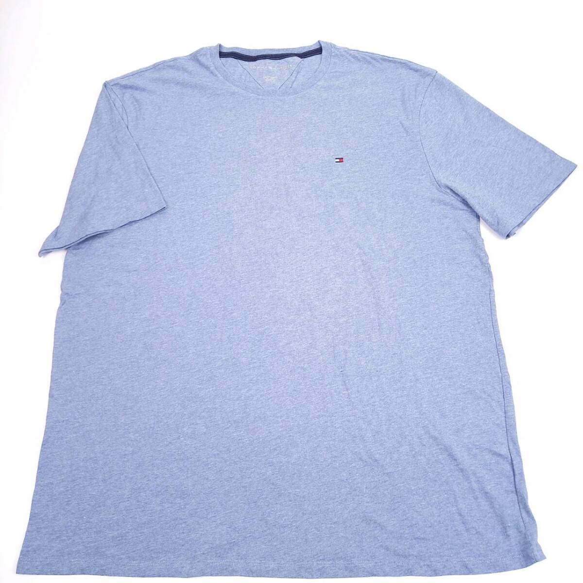 XXL TOMMY HILFIGER トミーヒルフィガー Tシャツ ブルーグレー 半袖 無地 ワンポイント リユース ultramto ts2110_画像1