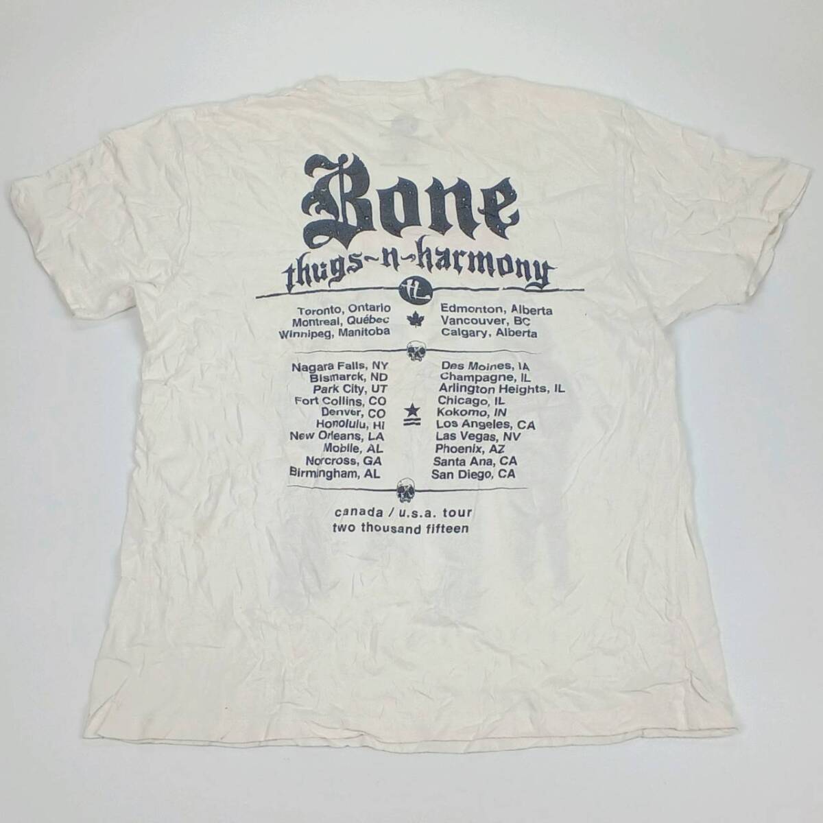 L The Life Apparel Bone Thugs-N-Harmony ボーン・サグズン・ハーモニー Tシャツ ホワイト 半袖 リユース ultramto ts2120の画像2