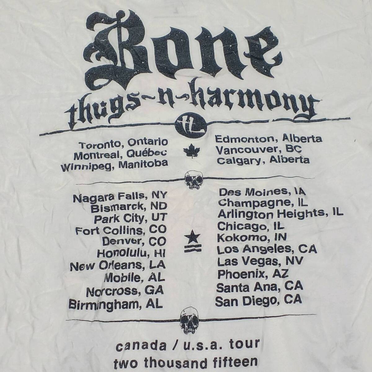 L The Life Apparel Bone Thugs-N-Harmony ボーン・サグズン・ハーモニー Tシャツ ホワイト 半袖 リユース ultramto ts2120の画像4