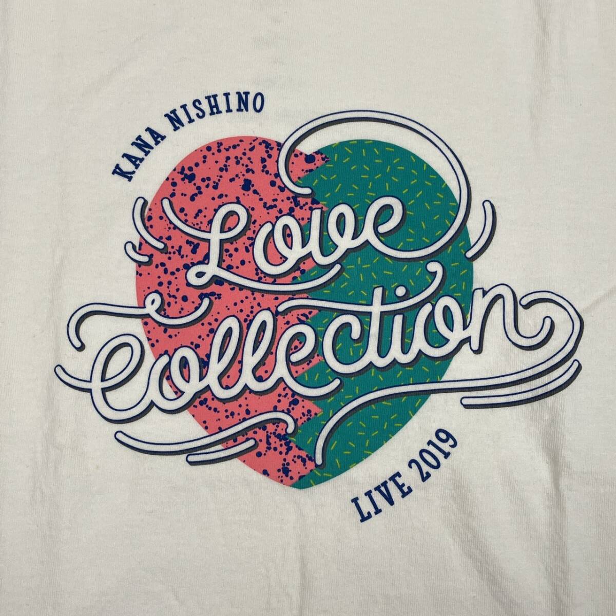 S 西野カナ LOVE COLLECTION 2019ツアー ライブTシャツ 丸首 ホワイト 半袖 リユース ultralto ts2228