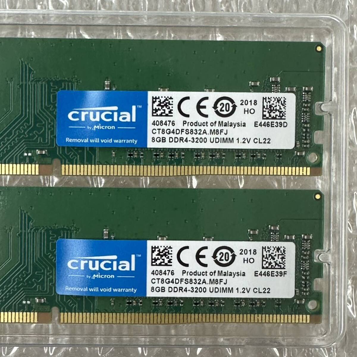[中古/送料無料]Crucial デスクトップパソコン用 CT8G4DFS832A [DDR4 PC4-25600 8GB×2：16GB] の画像2
