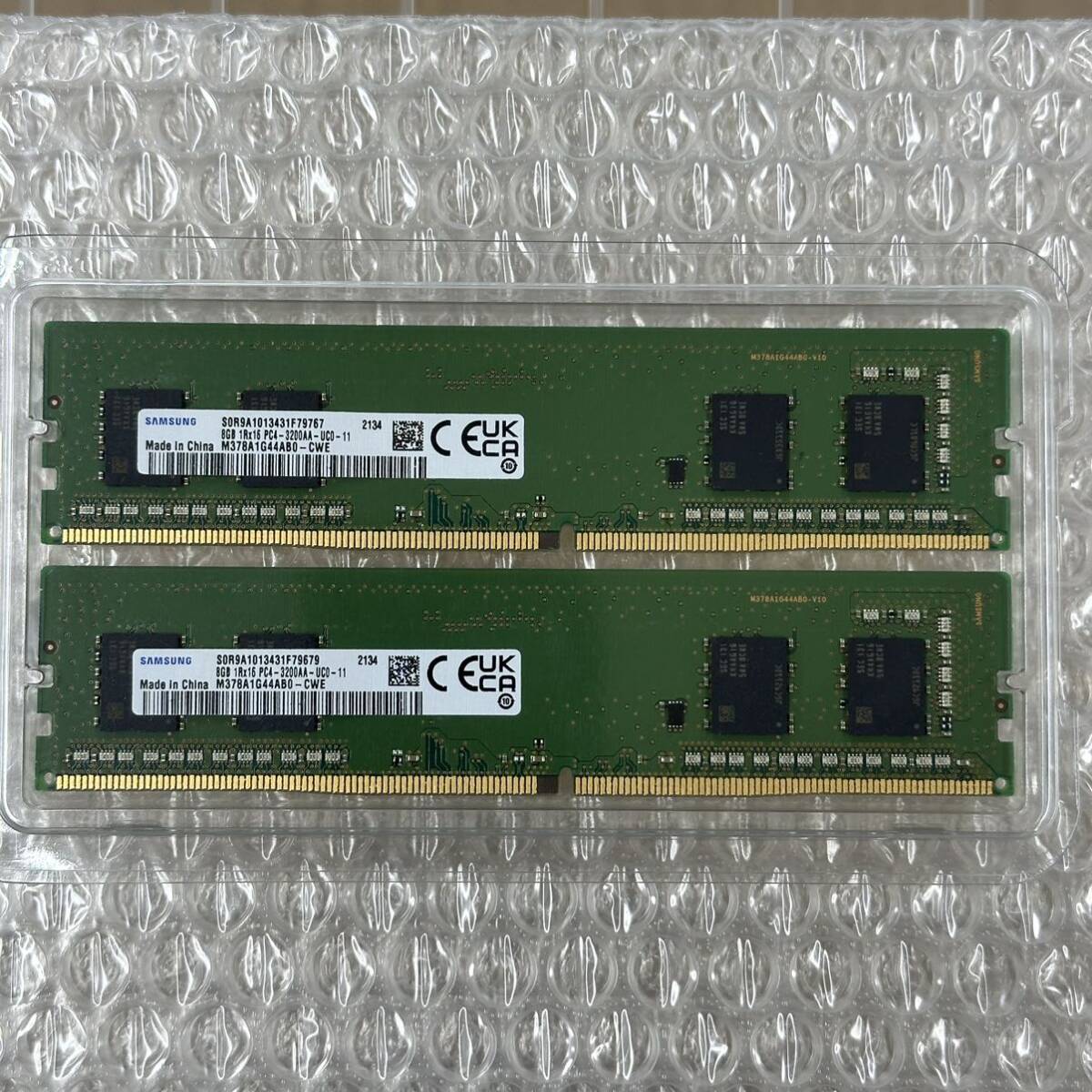 [中古/送料無料]サムスン(SAMSUNG) デスクトップパソコン用 M378A1G44AB0-CWE [DDR4 PC4-25600 8GB×2：16GB] _画像1