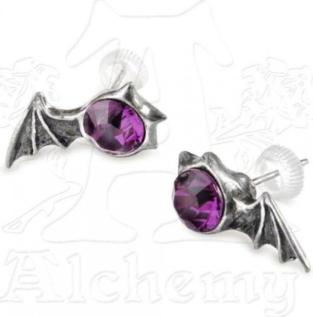 ALCHEMY GOTHIC: Matins Bat Earrings pair