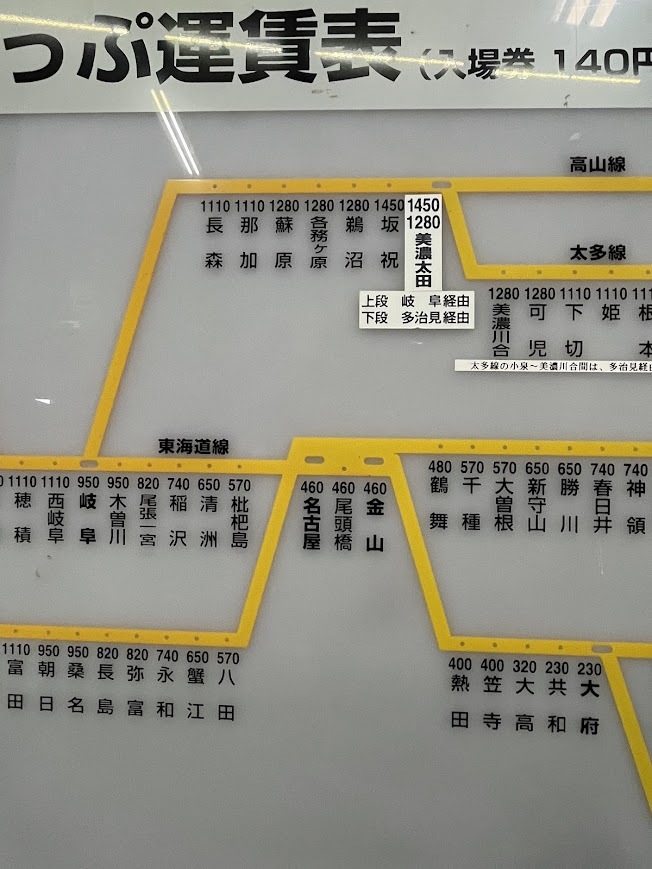 ★JR在来線★　近距離きっぷ運賃表　プレート　東海道線　中央線　飯田線　武豊線　関西線　当時モノ　現状品_画像3