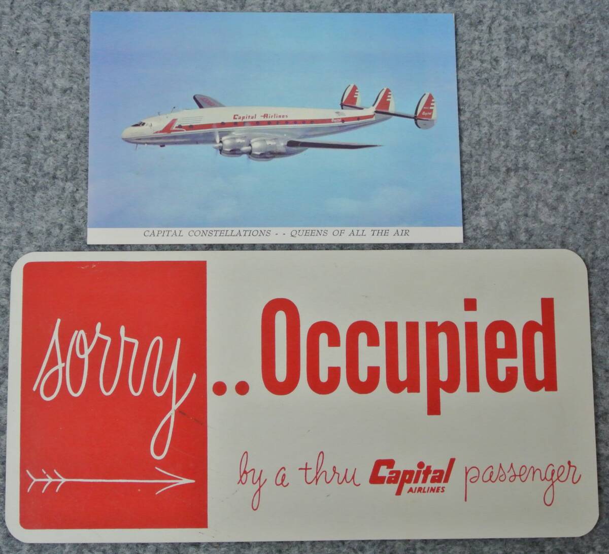 1954年 米 キャピタル航空 タイムテーブル パンフレット 絵葉書 など一式 タトウ入りの画像2