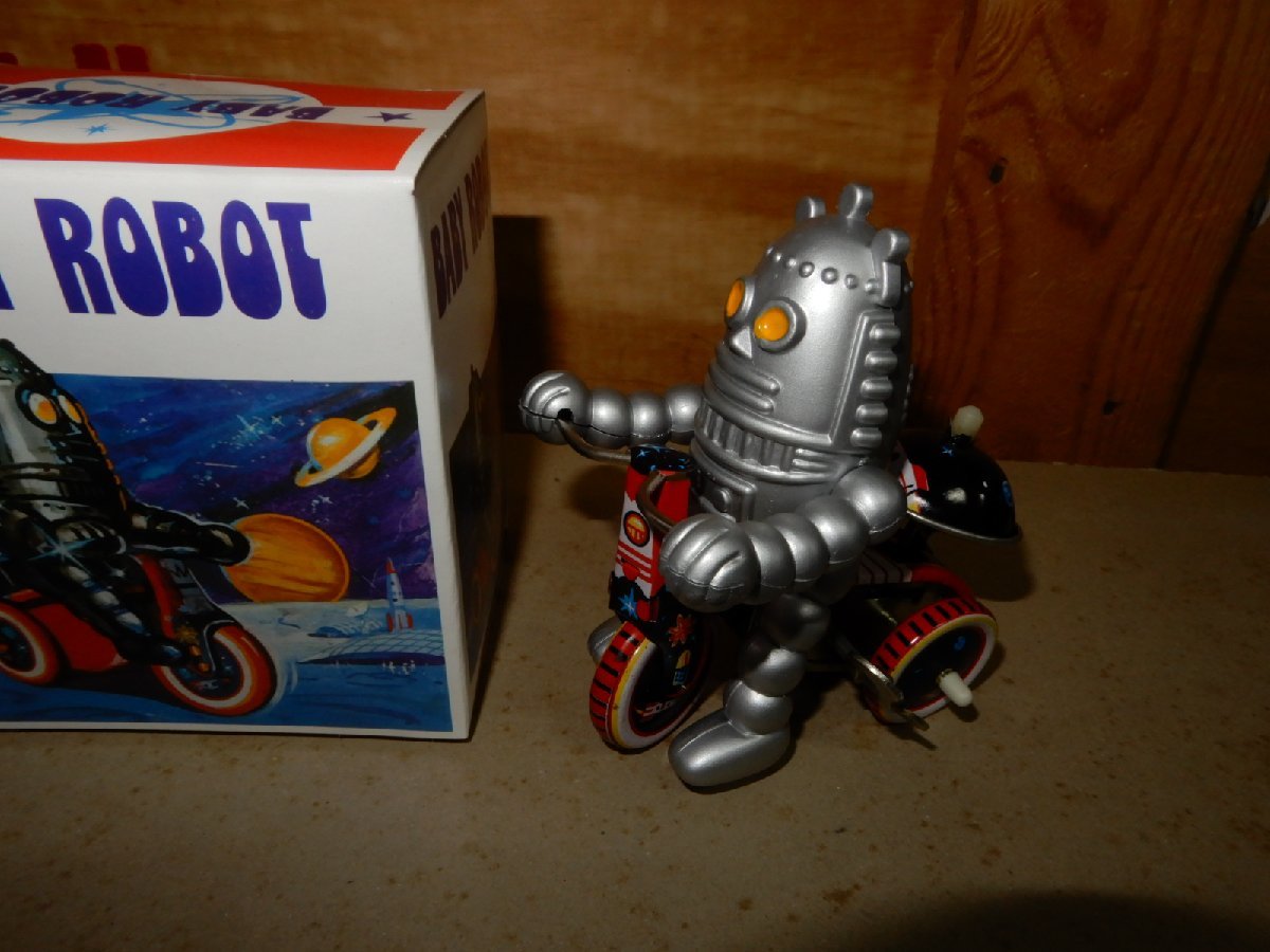 *BABY ROBOT * трехколесный велосипед жестяная пластина zen мой пробег * скучающий Space космос робот *Tin Toys *