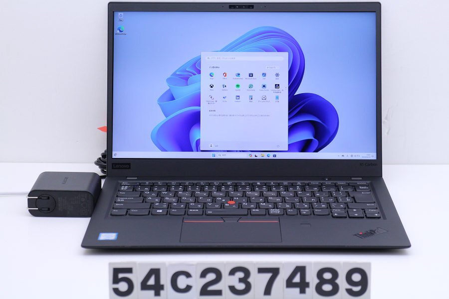 【ジャンク品】Lenovo ThinkPad X1 Carbon 6th Gen Core i5 8350U 1.7GHz/16GB/256GB(SSD)/Win11 バッテリー完全消耗 【54C237489】の画像1