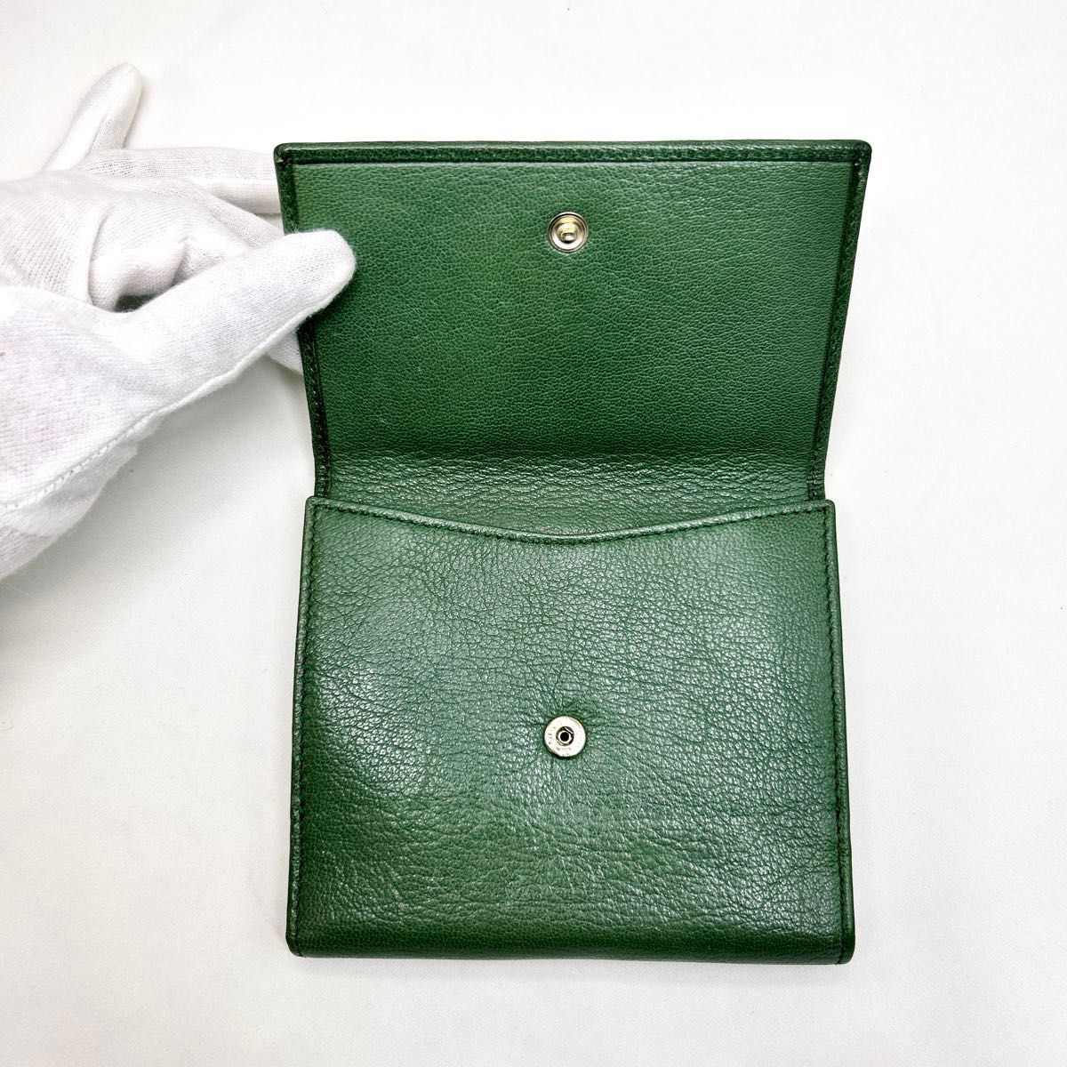 グッチ 財布 二つ折り ソーホー インターロッキング コンパクトウォレット 緑 GGマーモント 二つ折り財布