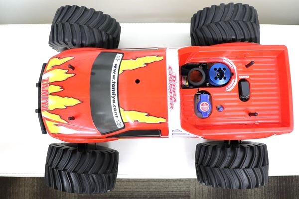 TAMIYA Tamiya tera kla car -1/8 construction ending engine RC4×4 Monster Truck red body engine car 