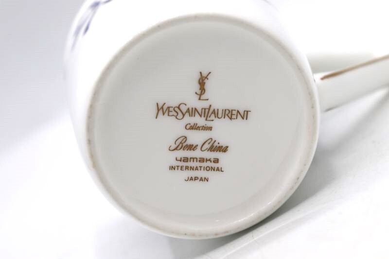 YVESSAINTLAURENT YSL イヴサンローラン ティーカップ＆ソーサー 2客 ペア リボン yamaka 食器の画像10