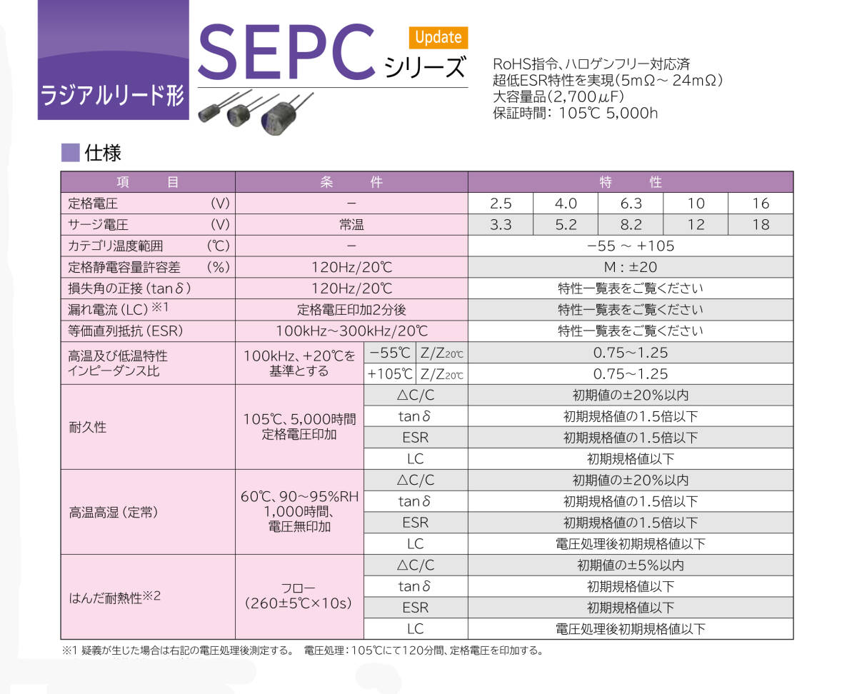 3) Panasonic 電解コンデンサー 100μF 16V 105℃ 導電性高分子 アルミ固体電解コンデンサー OS-CON 3個 新品未使用の画像5