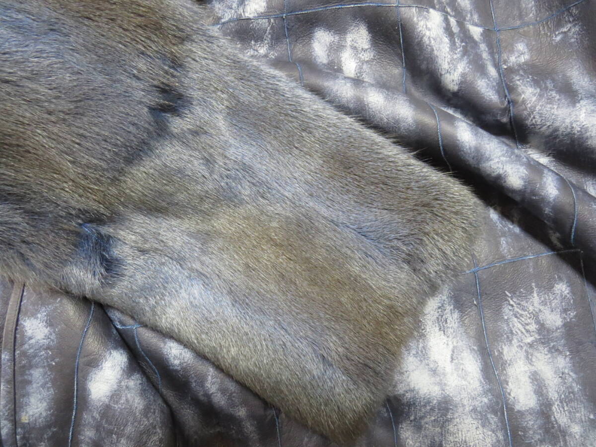 【ノーブランド オシャレ毛皮コート】セミショートコート 毛皮名・サイズ不明   カの画像9