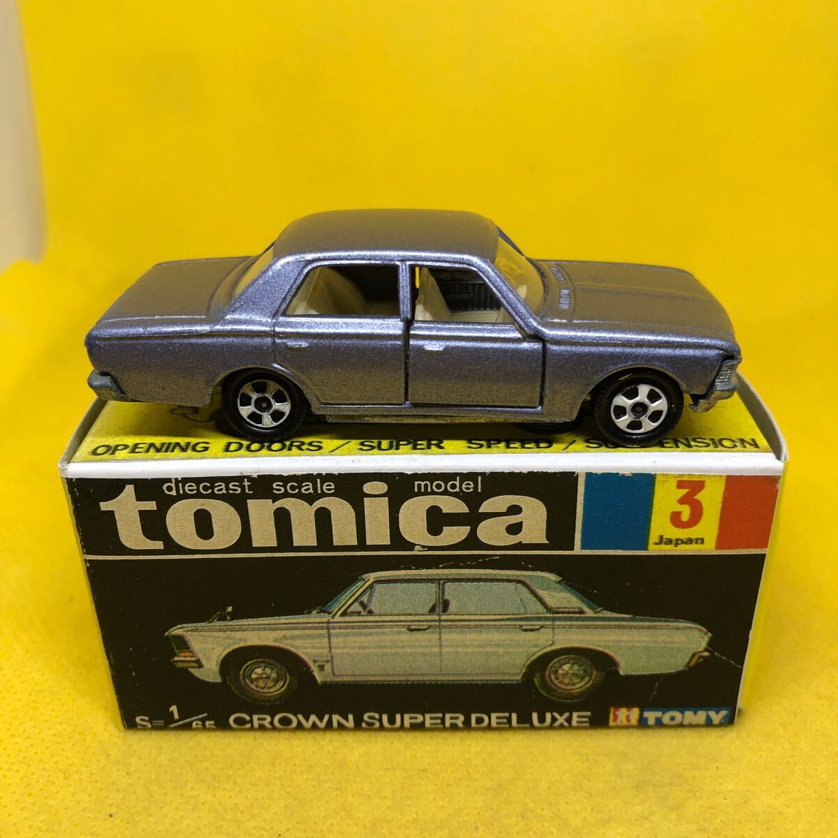 トミカ 日本製 黒箱 3 クラウン スーパーデラックス 1Aホイール 当時物 絶版の画像3