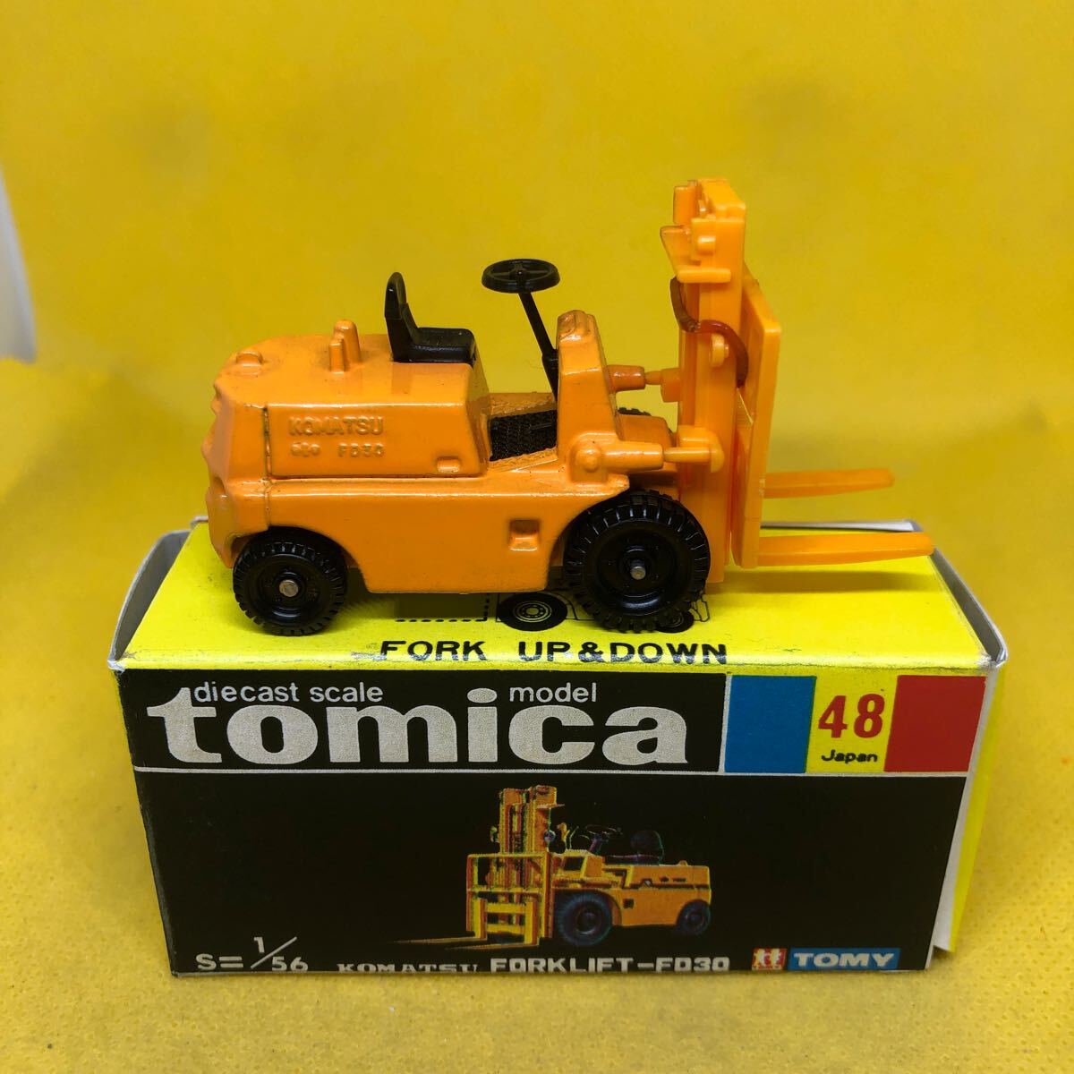  Tomica made in Japan black box 48 Komatsu forklift FD30 that time thing out of print ①