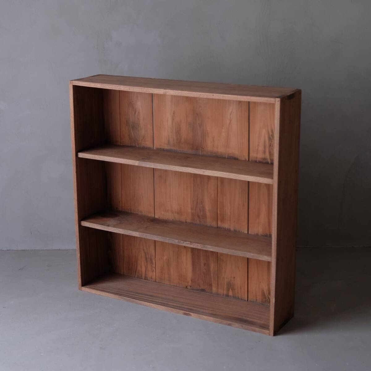 02983la one material 3 step bookcase / book shelf display case storage shelves old furniture antique retro 