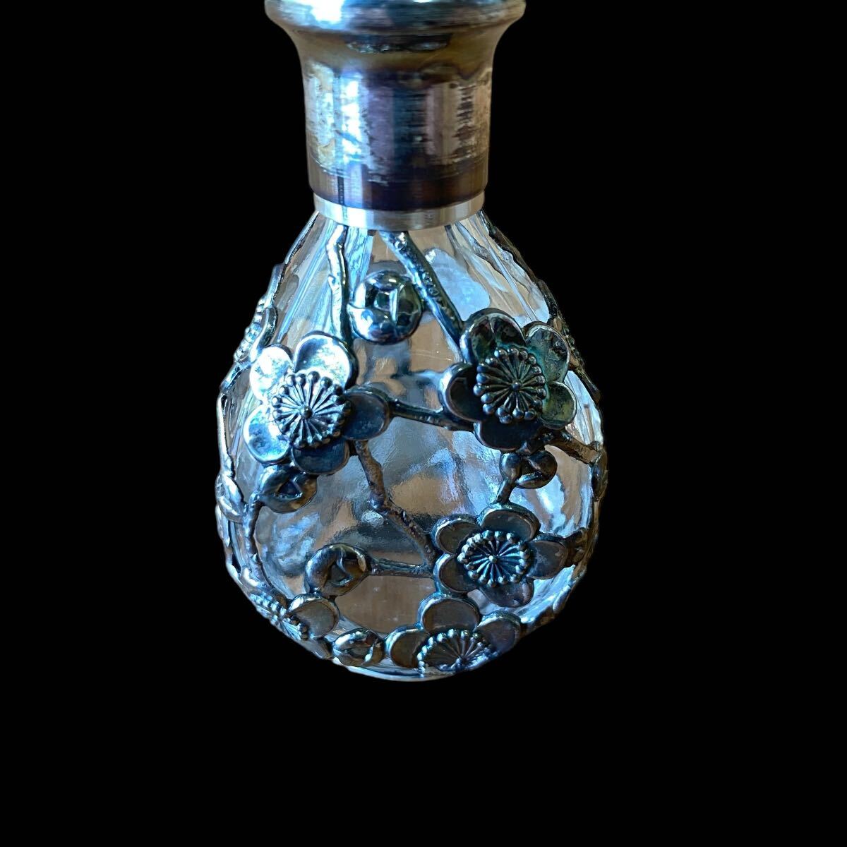 ★純銀 塩 コショウ入れ シルバーオオノ 2個 ガラス スパイスボトル 調味料入れ 小瓶 アンティークの画像6