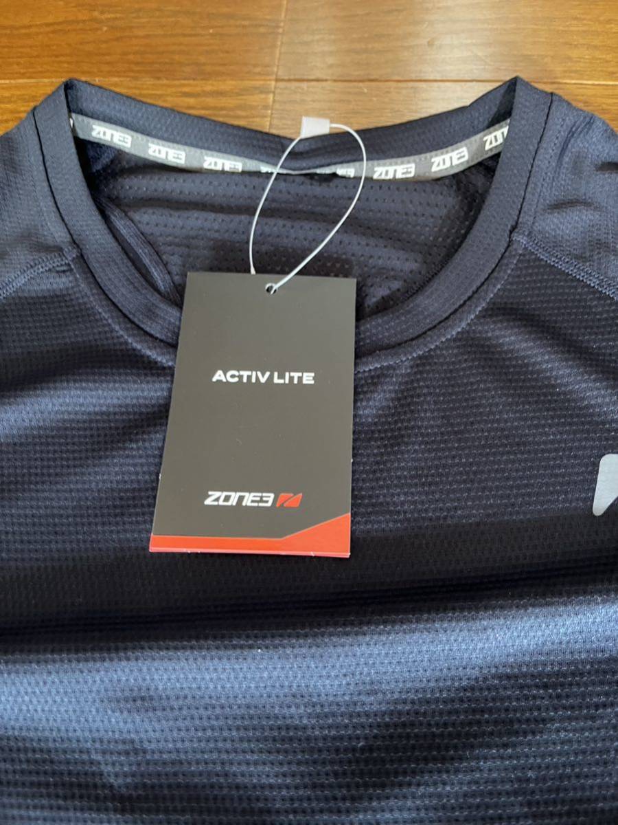 ★新品 Zone3 Ｔシャツ トライアスロン L Activ Liteトップ メンズ ネイビー トライ ラン トレーニング ウエア ランニング マラソン シャツ_画像5