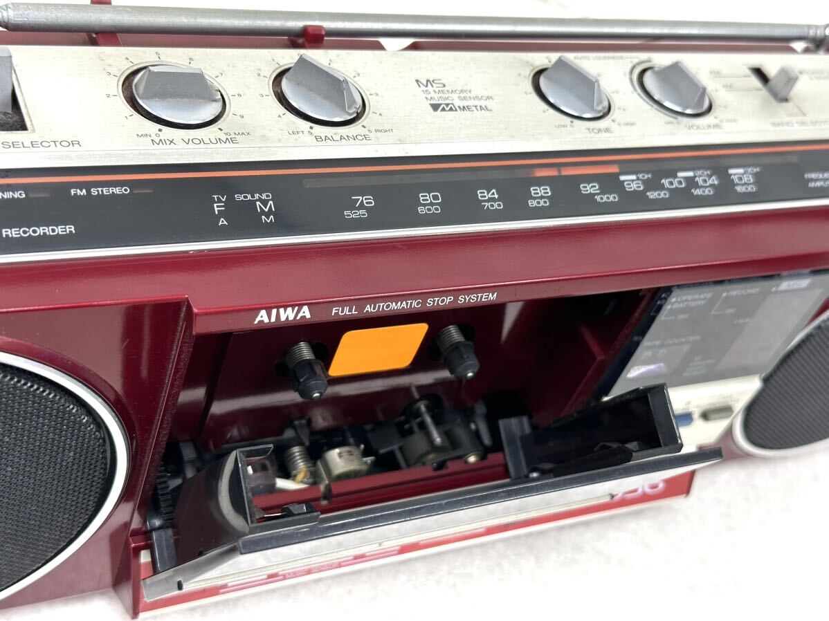 A740◇ AIWA アイワ ラジカセ CS-J36 昭和レトロ 動作未確認【ジャンク】_画像6