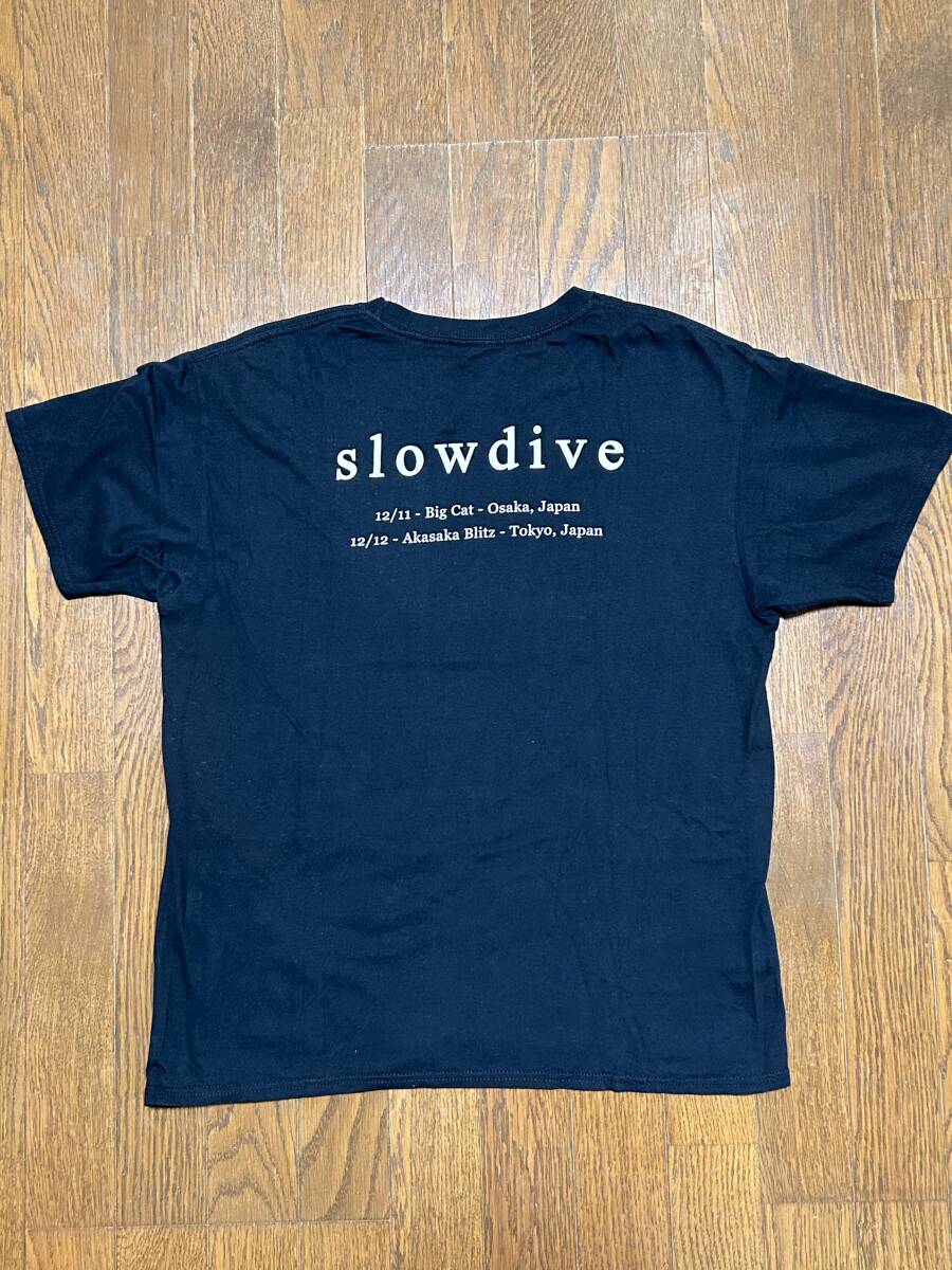 送料無料 古着 バンドTシャツ 中古 slow dive ② ブラック スロウダイヴ 2017日本ツアー Tシャツ_画像2