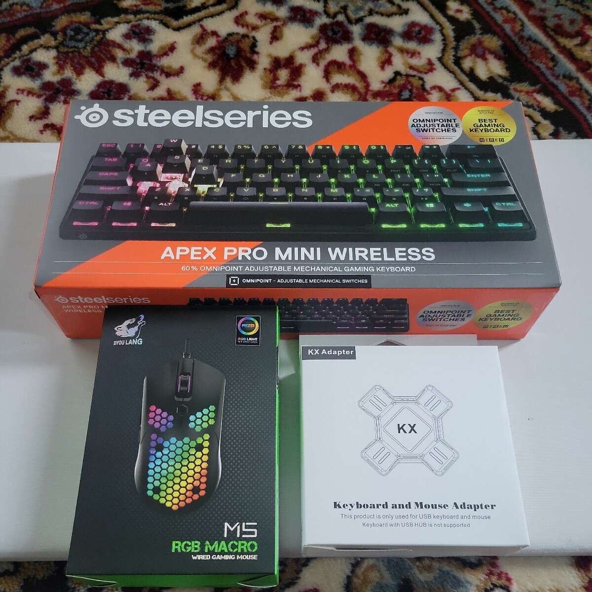 SteelSeries ラピッドトリガー 搭載 ゲーミングキーボード Apex Pro Mini 日本語配列 +マウス+コンバーターのセットになります。の画像4