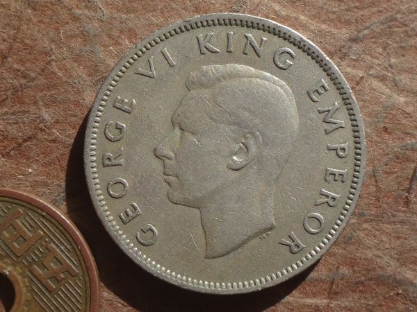 ニュージーランド 1Florin 白銅 1947年 KM#10.2a (28.4mm, 11.3g)の画像2