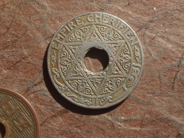 モロッコ 25Centimes 白銅 1924年 Y#34.3 (24.1mm, 4.8g)の画像2