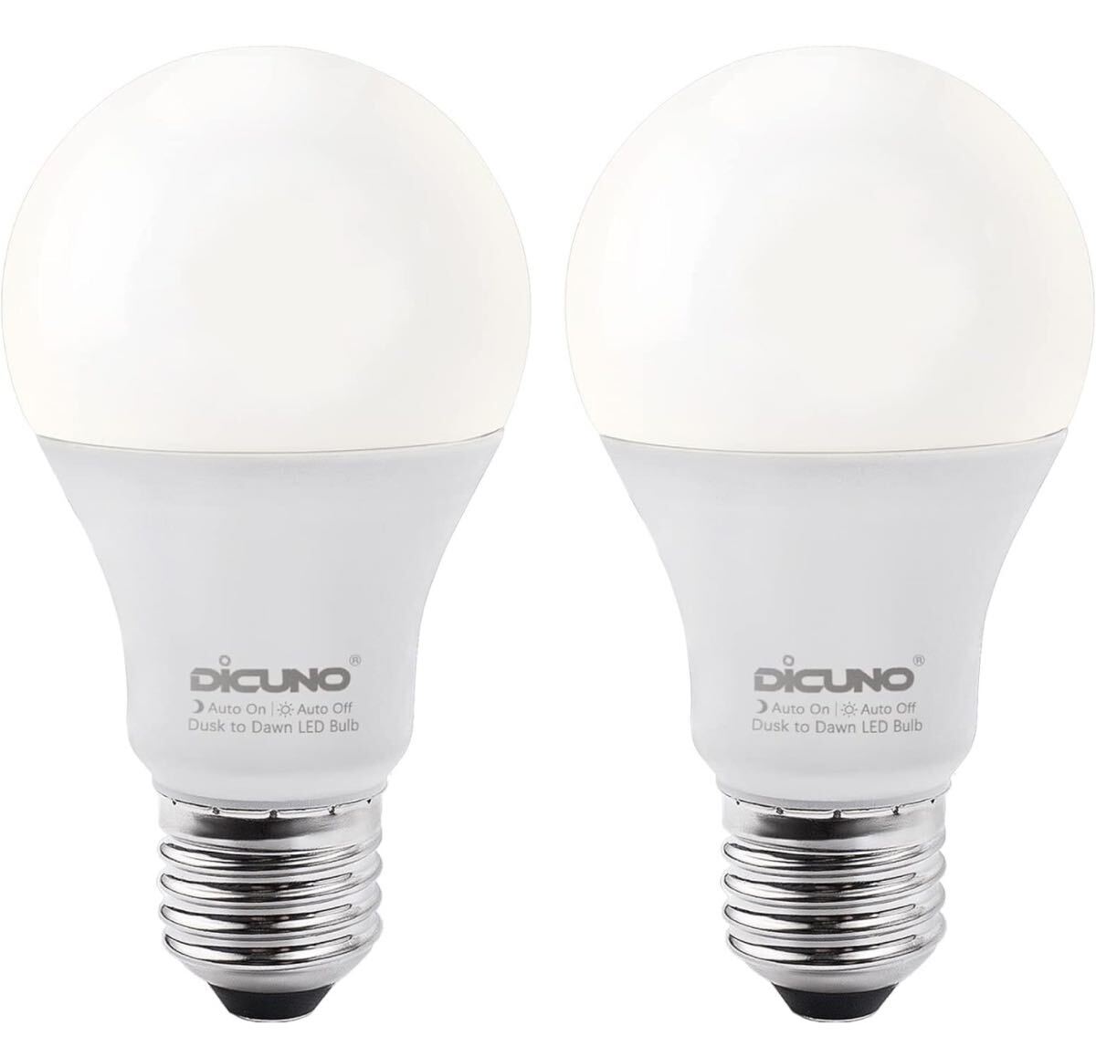 DiCUNO E26口金 LED電球 明るさセンサー 昼白色 人感センサーなし 9W 60W相当 800lm 5000k 省エネ PSE認証済み 2個入_画像1