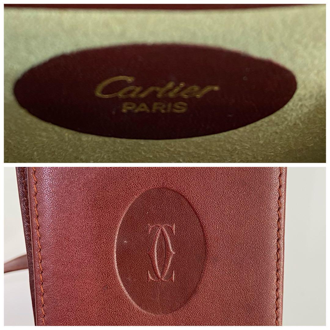 Cartier カルティエ ショルダーポーチ レザー レッド ブラウン 自00286_画像9