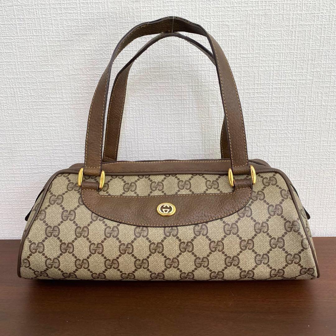 《大特価！》 オールドグッチ グッチ GUCCI ハンドバッグ GG レザー 1861086_画像2