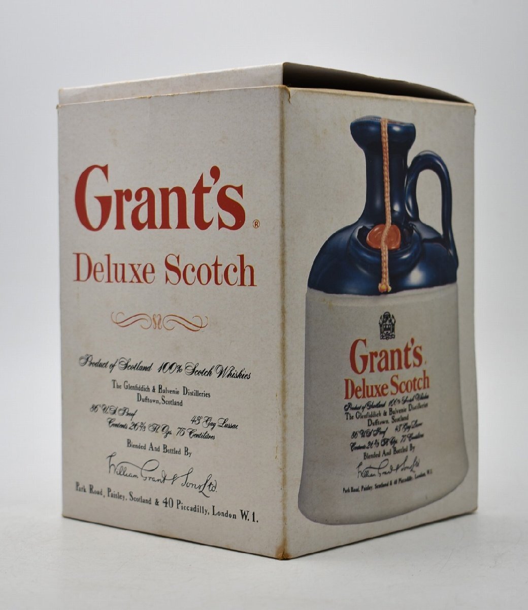 竜酒2639◆未開栓 Grant’s グランツ Deluxe Scotch デラックス スコッチ ウイスキー 陶器ボトル 760ml 43度 約1453gの画像7