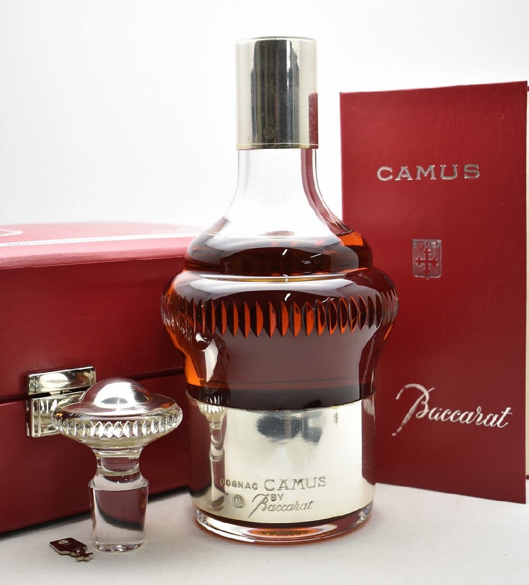 竜酒2665◆未開栓 CAMUS カミュ 1863 シルバートップ 700ml 元箱 冊子 替え栓 Baccarat バカラ クリスタルの画像1