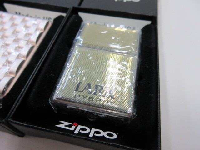 【蔵出し品】ZIPPO ジッポー LARK ラーク 3点おまとめ出品 HYBRID 縞模様 ブラック 編み模様 イントレチャート模様 #36336の画像4