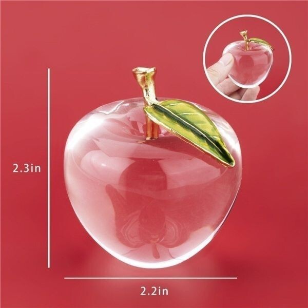 クリスタル アップル 美しいりんご ユニーク 置物 文鎮 プレゼント インテリア 透明 ガラス ギフト ペーパーウェイト 装飾 ステキの画像9