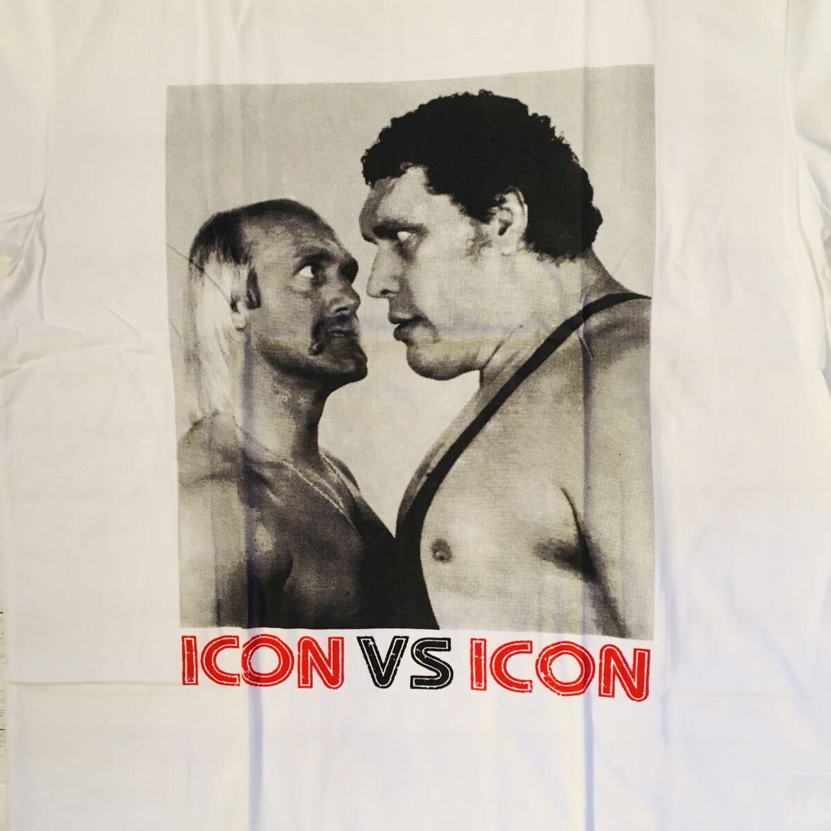  Hulk Hogan Andre Zazie . Ian toL print T-shirt white 