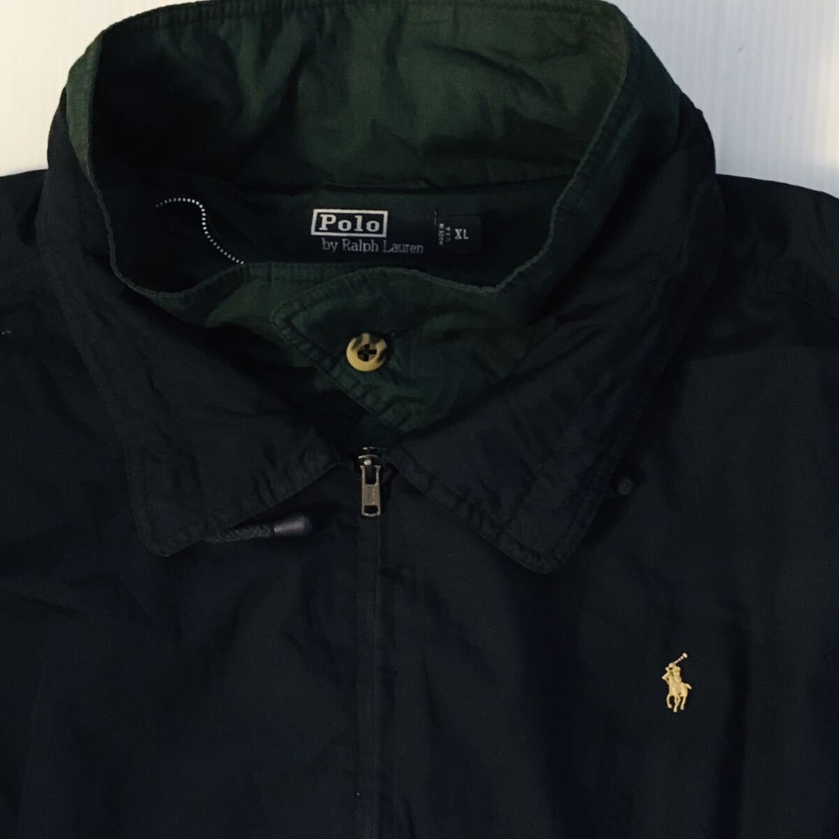  большой размер Ralph Lauren Polo by Ralph Lauren XL поддельный Layered хлопок блузон темно-синий 