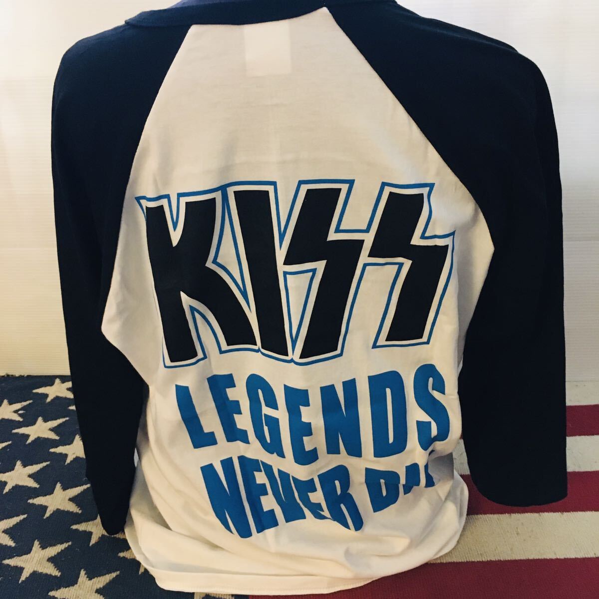 70年代バンド キッス KISS ジーンシモンズ L ラグラン バンドTシャツの画像3