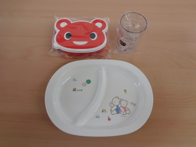 [ bargain ]* for children lunch plate &ko-.. type lunch box & glass *3 point set / Noritake made FAMILIAR/COOP also settled 