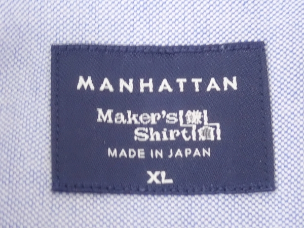 送料無料 Maker's Shirt 鎌倉 オックスフォードシャツ・XL◆メーカーズシャツ鎌倉 MANHATTAN/日本製/半袖/24*4*1-21の画像8