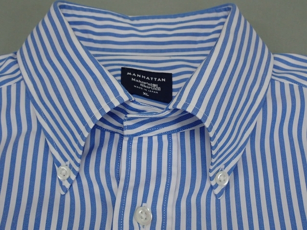 送料無料 Maker's Shirt 鎌倉 ストライプシャツ・XL◆メーカーズシャツ鎌倉 MANHATTAN/日本製/半袖/24*4*1-21の画像6