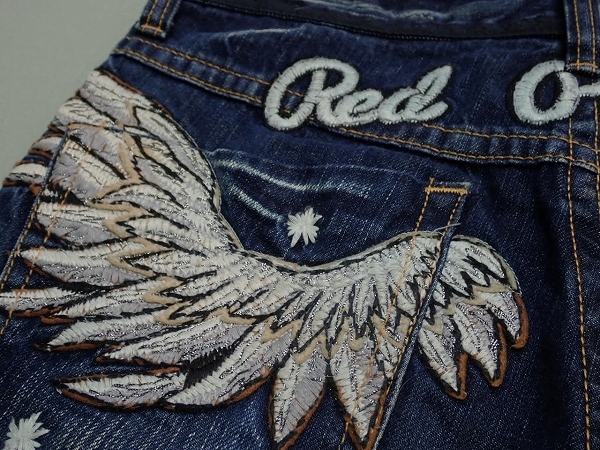 REDPEPPER джинсы *29^ красный перец / wing вышивка / Denim брюки /24*4*2-5