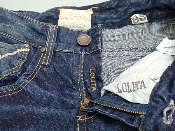 Lolita Jeans ダメージ加工ジーンズ・28△ロリータジーンズ/デニム/パンツ/24*4*4-6_画像7