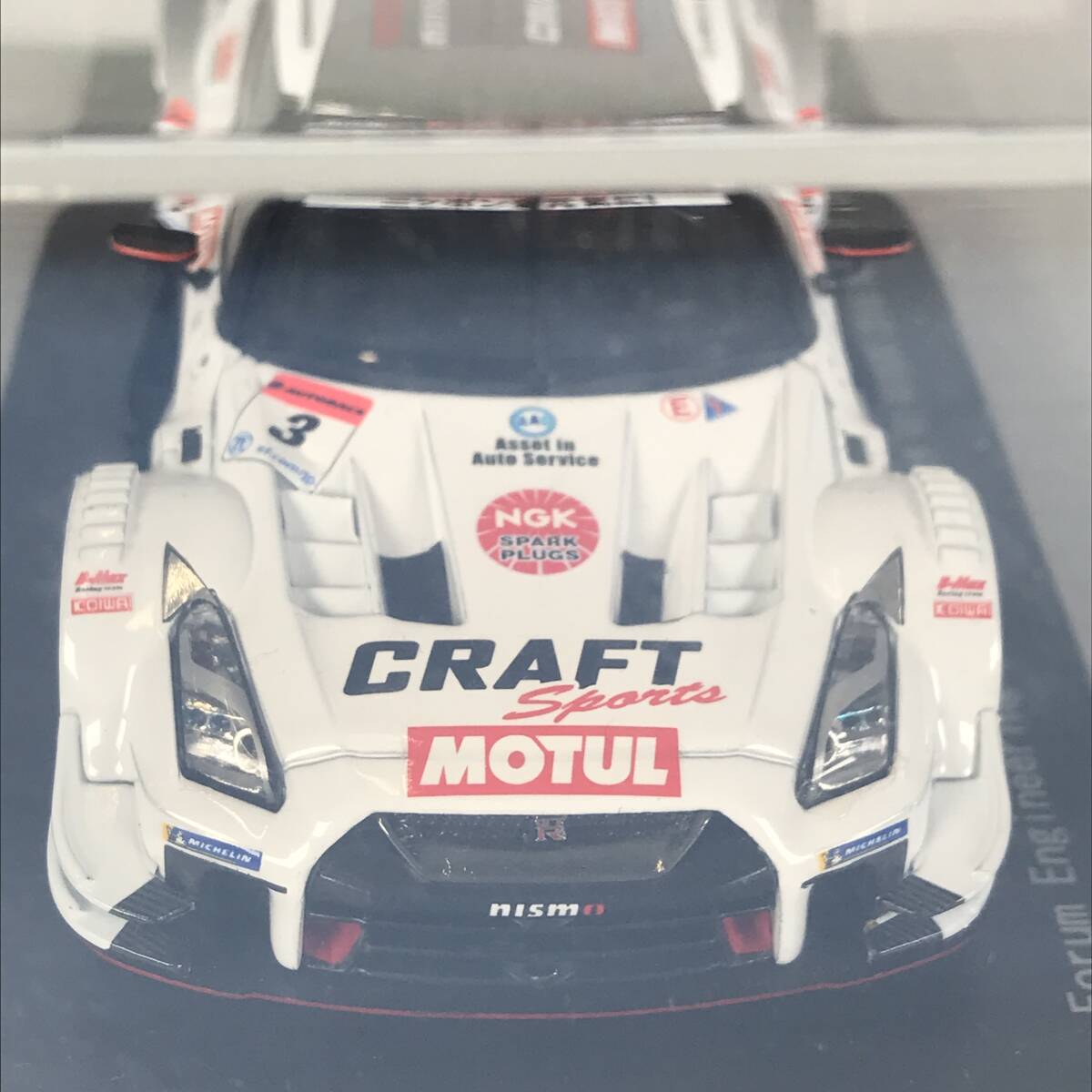 □中古品□ エブロ ミニカー CRAFTSPORTS MOTUL GT-R SUPER GT GT500 2018 日産 NISSANの画像3