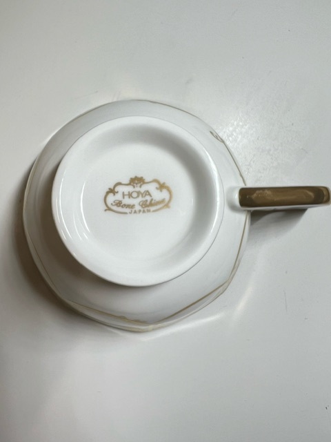 HOYA カップ＆ソーサー 2セット ペア Bone China 食器 2客セット JAPAN ボーンチャイナの画像6