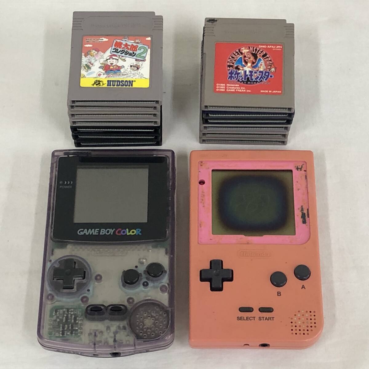 LA037030(051)-337/KK5000【名古屋】Nintendo ニンテンドー CGB-001 / MGB-001 / ゲーム機2点まとめ / ソフト 13点の画像1